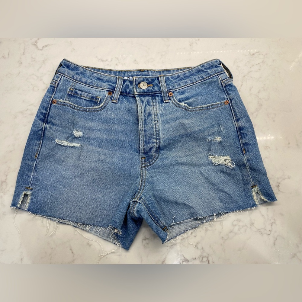 Old Navy Blue Jean Shorts Distressed Cut-Off
